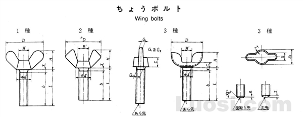 jis b 1184-1994 蝶形螺栓-标准查询-华人螺丝网