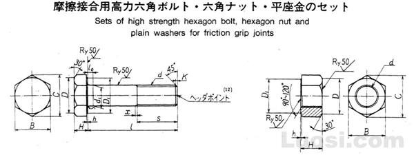 华人螺丝网 标准查询 jis标准 jis b 1186-1995 摩擦连接型用髙强度