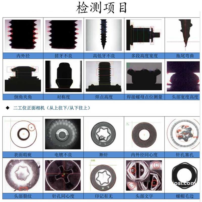 螺丝来料全检” 外观尺寸内外径检测 螺丝不良品检测