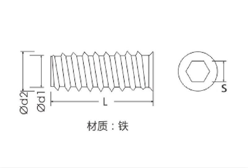 沉头内外牙螺母