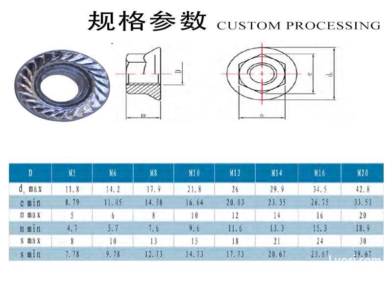 新凯六角法兰螺母 碳钢镀锌法兰螺母 DIN6923法兰螺母 支持定制