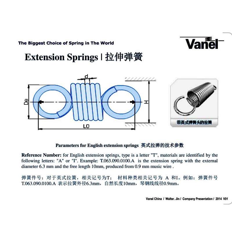 法国法耐Vanel Compression Spring英式拉伸弹簧T.015.022.0064.A