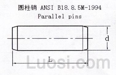 ASME/ANSI B 18.8.5M-1994 米制淬硬倒角型圆柱销