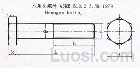 ASME/ANSI B 18.2.3.5M-1979 外六角螺栓