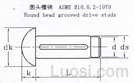 ASME/ANSI B 18.8.2-1978 圆头槽销