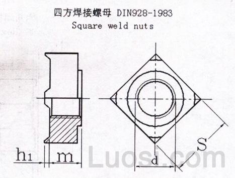 DIN 928-1983 四方焊接螺母