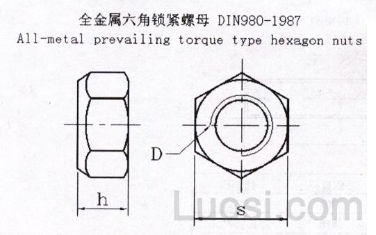 DIN 980-1987 金属锁紧螺母