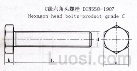 DIN 558-1987 C级六角头螺栓