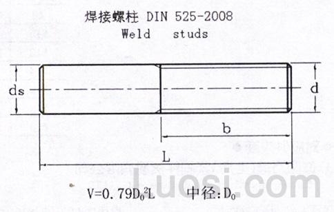 DIN 525-2008 焊接螺柱