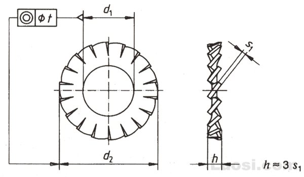 DIN 6907 螺钉和垫圈组合件用外锯齿锁紧垫圈