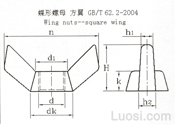 GB /T 62.2-2004 蝶形螺母 方翼