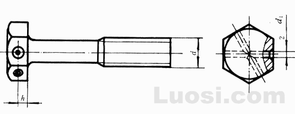 GB/T 32.2-88 六角头头部带孔螺栓 细杆 B级