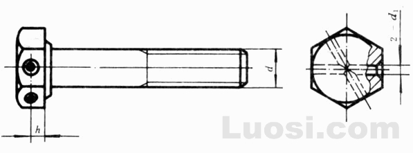 GB/T 32.3-88 六角头头部带孔螺栓 细牙 A 和 B 级