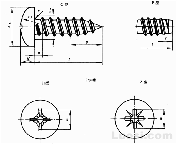 GB/T 845-85 十字槽盘头自攻螺钉