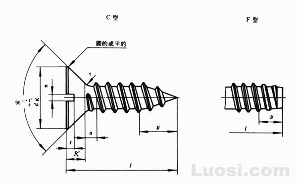 GB/T 5283-85 开槽沉头自攻螺钉