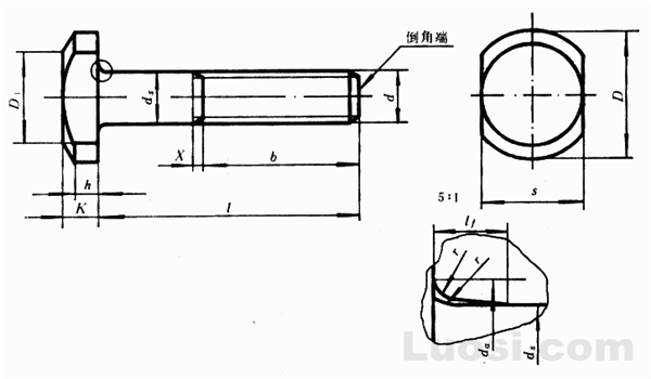 GB/T 794-93 加强半圆头方颈螺栓