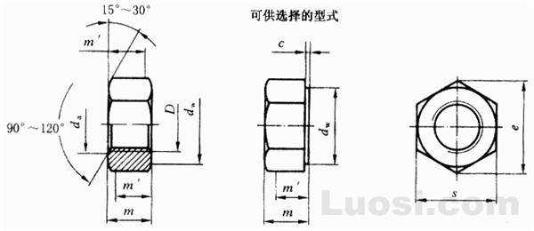 GB/T 18230.7-2000 栓接结构用2型大六角螺母浸热 镀锌(加大攻丝尺寸) A级 9级