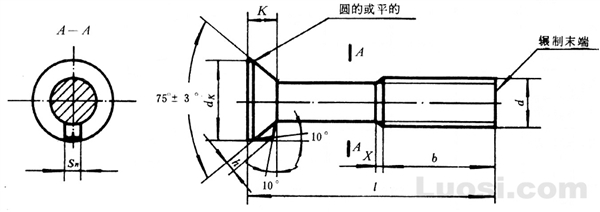 GB/T 11-88 沉头带榫螺拴