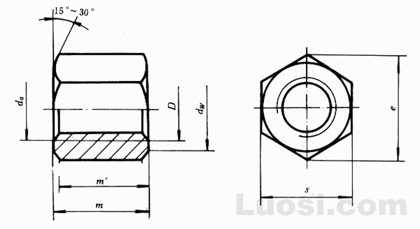 GB/T 56-88 六角厚螺母