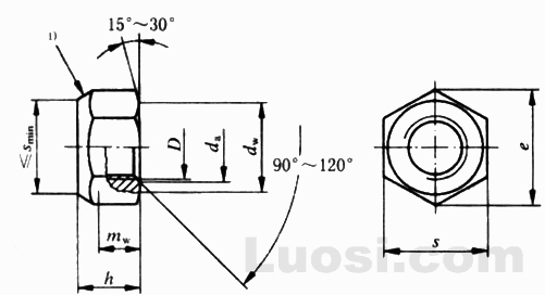 GB/T 6184-2000 1型全金属六角锁紧螺母