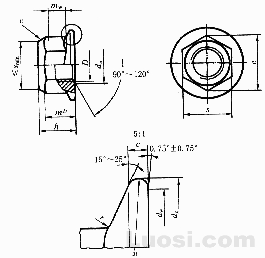 GB/T 6187.2-2000 全金属六角法兰面锁紧螺母 细牙