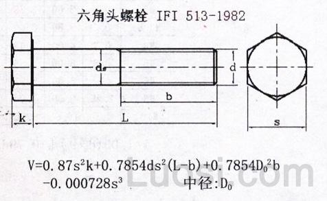 IFI 513-1982 米制六角头螺栓