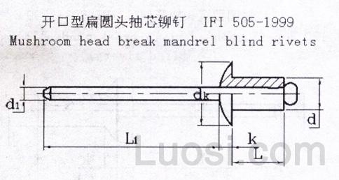 IFI 505-1999 开口型扁圆头抽芯铆钉