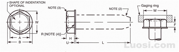 Abstract of ASME B18.6.4 1998 六角凸缘头自攻螺钉