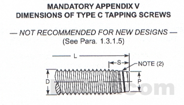 Abstract of ASME B18.6.4 1998 自攻螺丝用C型螺纹（新产品不推荐采用）