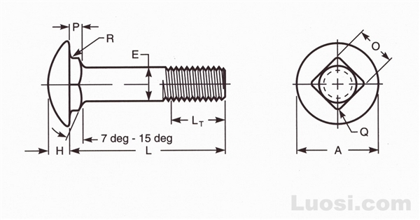 ASME B18.5 1990(R 1998) 大半圆头低方颈螺栓