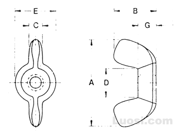 ASME B18.17 1968 A型蝶形螺母