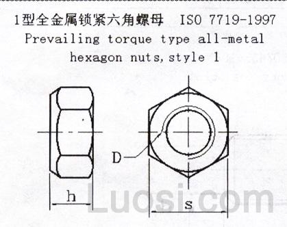 ISO 7719-1997 压点式六角锁紧螺母