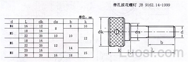 JB /T 9162.14-1999 带孔滚花螺钉