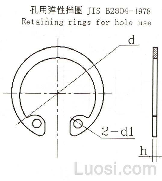 JIS B 2804-1978 孔用弹性挡圈