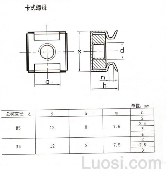  卡式螺母 卡式螺母