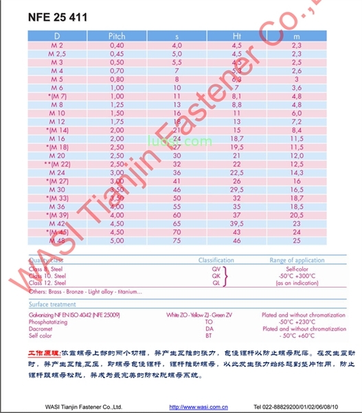 NFE 25 411 双开槽自锁螺母