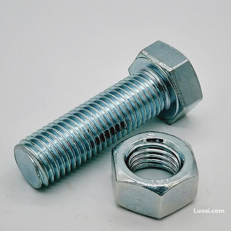 din 933 全螺纹六角头螺栓 4.8级蓝白锌