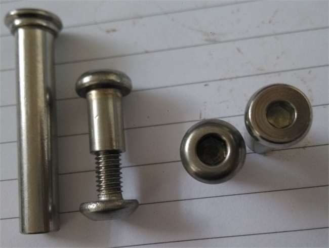 不锈钢半圆头内六角家具螺母对接螺母半空心螺母