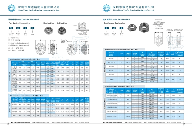 qib f 300不鏽鋼鑲入螺母 公制牙紋螺母 六角臺階螺絲f-m2/m2.